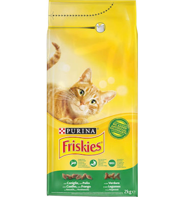 Purina Friskies Adult Ξηρά Τροφή για Ενήλικες Γάτες με Κουνέλι Κοτόπουλο Λαχανικά 2kg